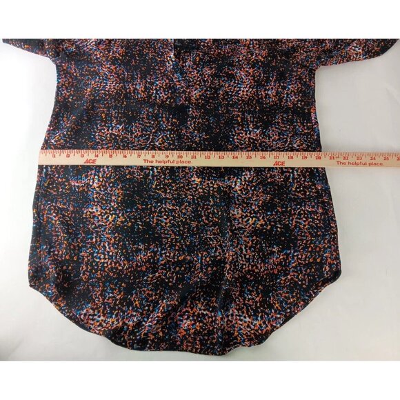 Decree Womens Top Multicolor Abstract Vneck Half Sleeve Casual Blouse Size S - Picture 7 of 9